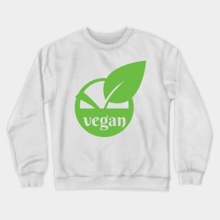 Vegan logo icon stamp seal leaf in circle Crewneck Sweatshirt